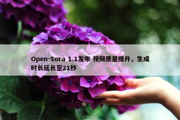 Open-Sora 1.1发布 视频质量提升，生成时长延长至21秒