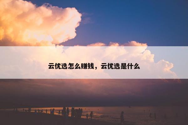 云优选怎么赚钱，云优选是什么