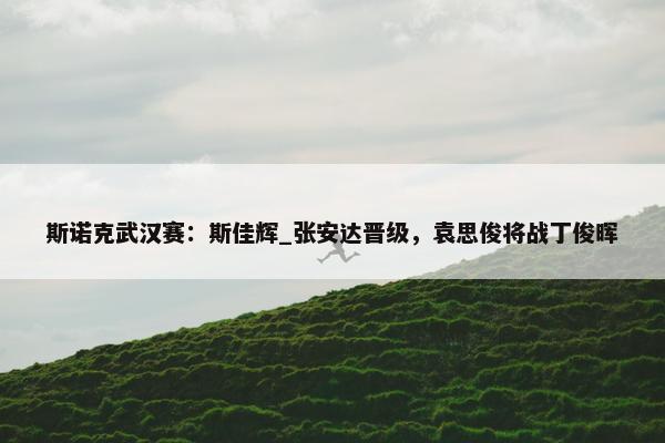 斯诺克武汉赛：斯佳辉_张安达晋级，袁思俊将战丁俊晖